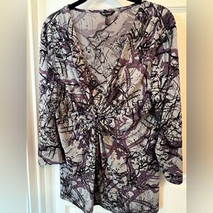Purple and Black Abstract Women's Top